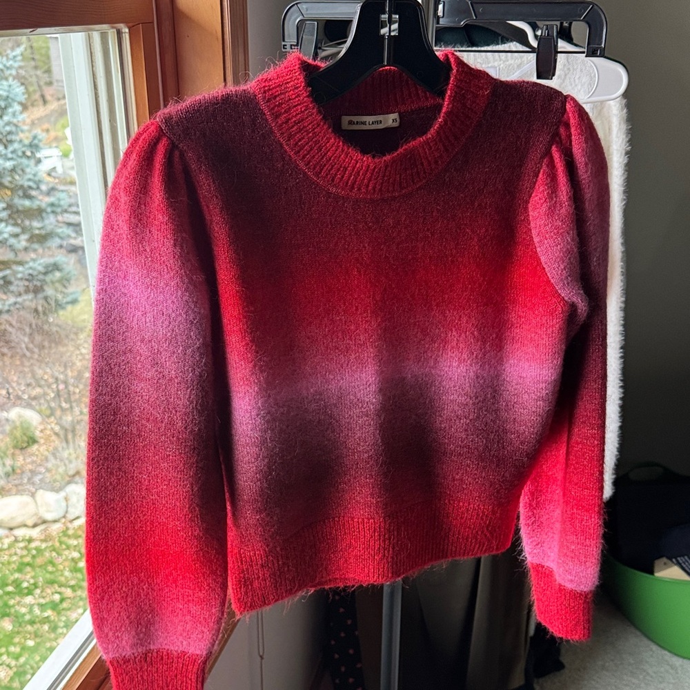 Marine Layer Red and Pink Ombre Sweater